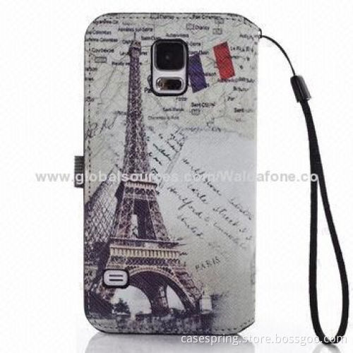 Card Slot Leather Case for Samsung Galaxy S5, ODM and OEM Orders Welcomed